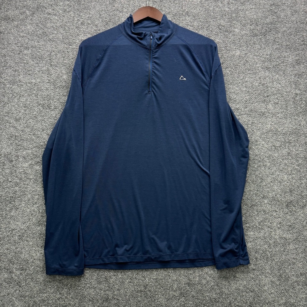 Paradox Merino Blend Quarter Zip Pullover Mens Large  Blue Long Sleeve Outdoor